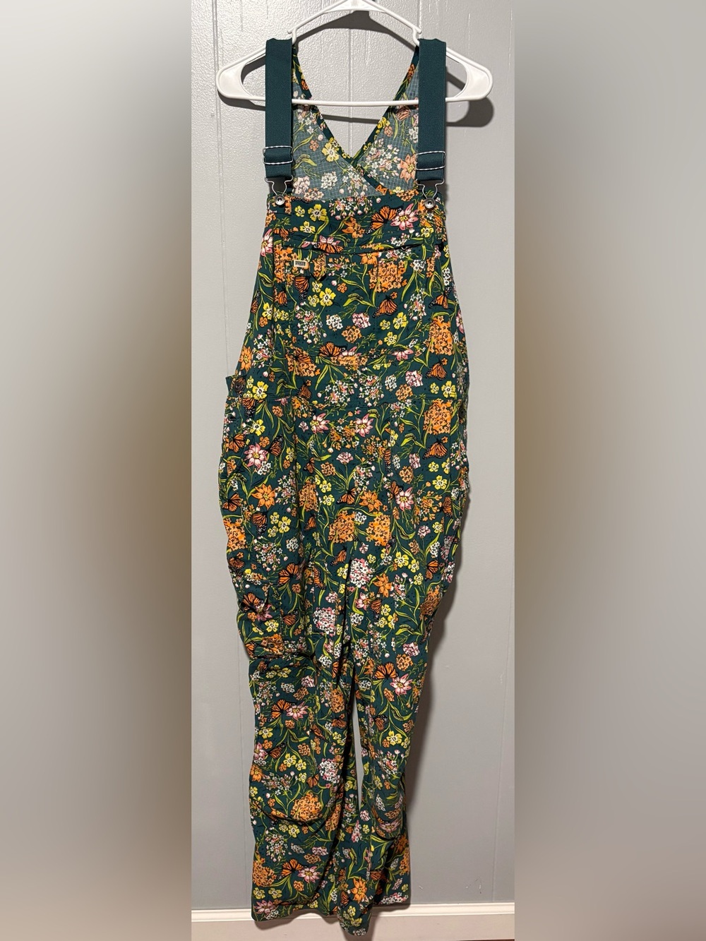 Duluth Heirloom Gardening Bib Overalls in Midnight Green Monarchs Size 2X - Picture 6 of 6